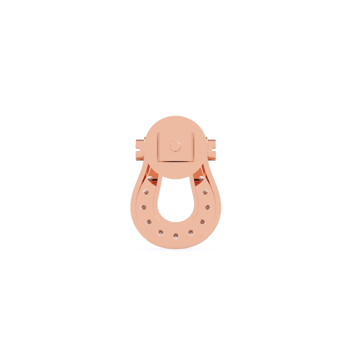 Rose Gold Lab Grown Diamond Lucky Horseshoe Stud Earrings